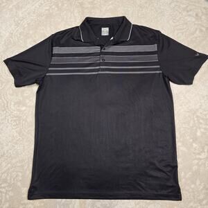Callaway men's Large black golf polo shirt with gray stripes - Preloved
